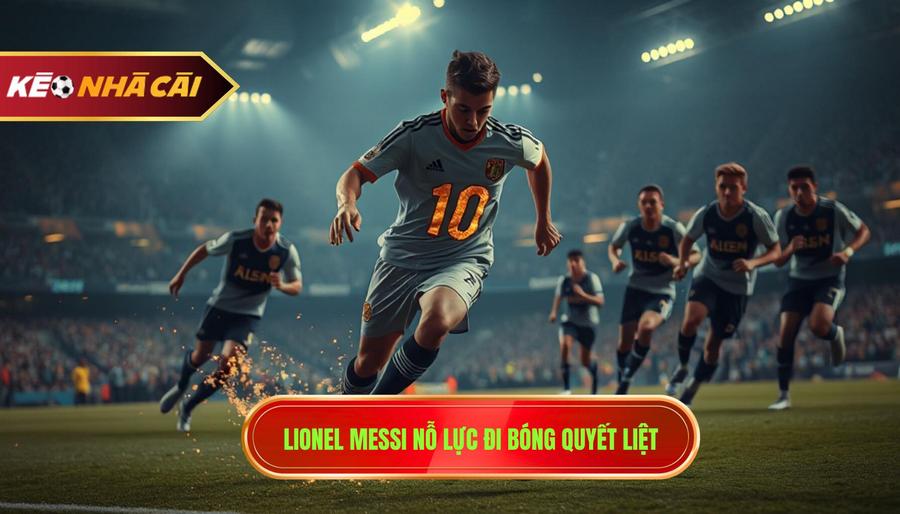 Lionel Messi nỗ lực đi bóng quyết liệt